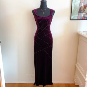 Vintage 90s Jump Purple Maxi Dress